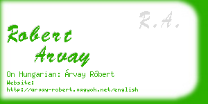 robert arvay business card